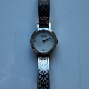Coach Silver Watch with Logo Band